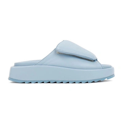 Gia Borghini Woman Sandals Pastel Blue Size 10 Soft Leather