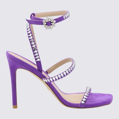 Stuart Weitzman Gemcut 100mm Stiletto Sandals In Purple