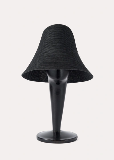 Totême Woven Paper Straw Hat Black