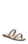 Sam Edelman Inette Rhinestone Braided Slide Sandals In Silver