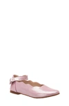 Elephantito Girl's Ondia Metallic Leather Ballerina Flats, Baby/toddler/kids In Carnation