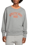 Nike Sportswear Trend Logo-flocked Cotton-jersey Sweatshirt In Carbon Heather/ Team Orange