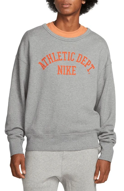 Nike Sportswear Trend Logo-flocked Cotton-jersey Sweatshirt In Gray