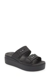 Crocs Brooklyn Wedge Slide Sandal In Black