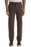 Loro Piana Pantaflat Stretch Cotton Pants In Demitasse Coffee