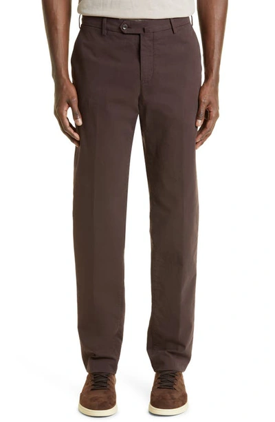 Loro Piana Pantaflat Stretch Cotton Pants In Demitasse Coffee