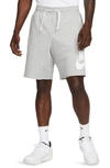 Nike Men's Club Alumni French Terry Shorts In Dark Grey Heather/ White