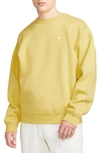 Nike Solo Swoosh Oversize Crewneck Sweatshirt In Yellow