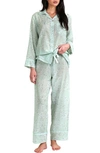 Papinelle Cheri Blossom Cotton & Silk Pajamas In Sage