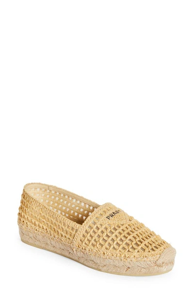 PRADA RAFFIA ESPADRILLE FLAT