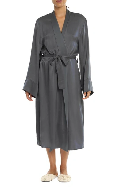 Papinelle Silk Dressing Gown In Slate