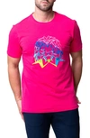 Maceoo Lion Face Embroidered T-shirt In Fuchsia