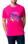 Maceoo Lion Face Embroidered T-shirt In Pink