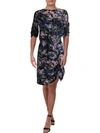 KENNETH COLE NEW YORK WOMENS PRINTED CINCHED PARTY DRESS