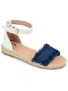 Journee Collection Tristeen Womens Flats Ankle Strap Espadrilles In Blue