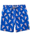 Tom & Teddy Lobster Print Swim Trunk In Blue