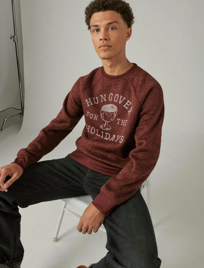 Lucky Brand Hungover For The Holidays Sweatshirt In Red