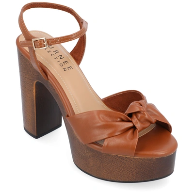 Journee Collection Tru Comfort Foam Lorrica Platform Sandal In Brown