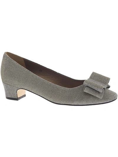 Vaneli Austine Womens Padded Insole Bow Pumps In Silver