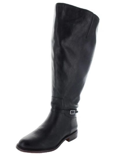 Franco Sarto Haylie Womens Leather Wide Calf Riding Boots In Black