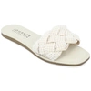 Journee Collection Railley Embellished Slide Sandal In White