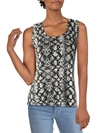 Carmen Marc Valvo Womens Printed Knit Tank Top In Multi