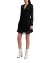 Iro Layana Wrap-effect Devoré Silk-chiffon Mini Dress In Black