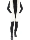 Via Spiga Womens Faux Fur Puffer Outerwear Vest In White