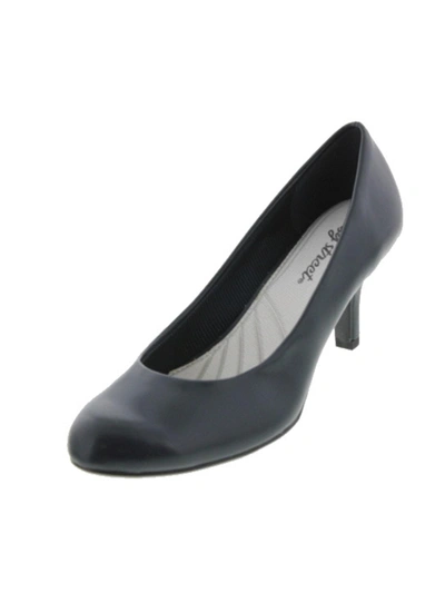Easy Street Passion Womens Faux Leather Solid Pumps In Black