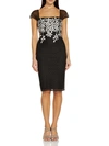 ADRIANNA PAPELL WOMENS EMBROIDERED FLORAL COCKTAIL AND PARTY DRESS