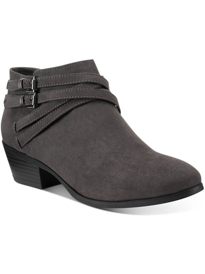 Style & Co Willow Womens Suede Block Heel Ankle Boots In Multi