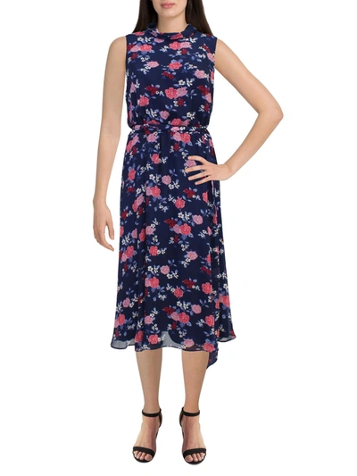 Harper Rose Womens Floral Sleeveless Midi Dress In Blue