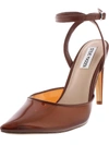 Steve Madden Alessi Womens Ankle Strap Stiletto Pointed Toe Heels In Brown Mesh