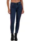 Just Black Womens High Rise Contrast Trim Skinny Jeans In Multi