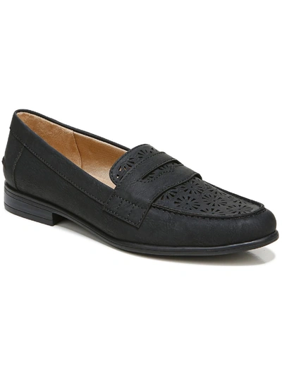 Lifestride Madison Perf Womens Faux Suede Slip On Loafers In Black