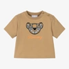 BURBERRY BEIGE COTTON THOMAS BEAR BABY T-SHIRT