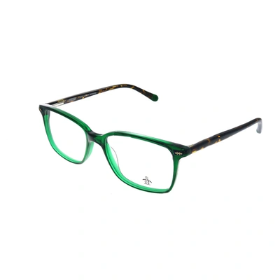 Original Penguin Pe Leopold Gn Unisex Rectangle Eyeglasses 53mm In Green