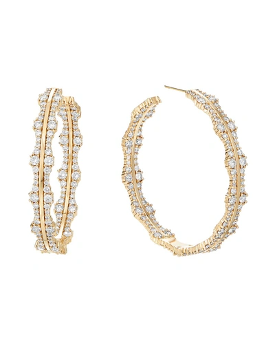 Lana Jewelry 14k 4.61 Ct. Tw. Diamond Raised Edge Hoops In Gold