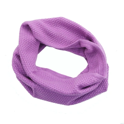 Portolano Neck Warmer In Popcorn Stitch In Purple