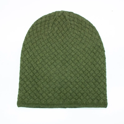 Portolano Slouchy Hat In Basket Weave In Green