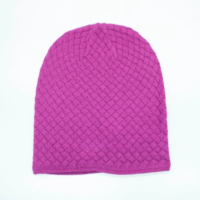 Portolano Slouchy Hat In Basket Weave In Purple