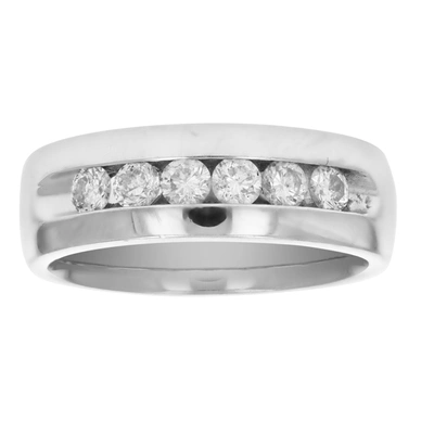 Vir Jewels 1/2 Cttw Si2-i1 14k Gold Machine Set Diamond Wedding Band In Silver