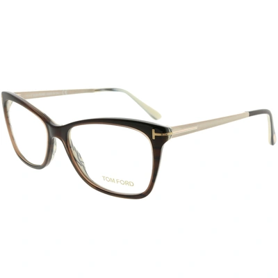 Tom Ford Ft 5353 050 54mm Unisex Rectangle Eyeglasses 54mm In Brown