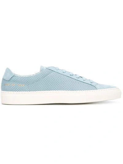 Common Projects Achilles Low-top Perforated-leather Trainers In Powder-blue