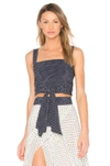 Alexis Cropped Tie-waist Blouse In Blue