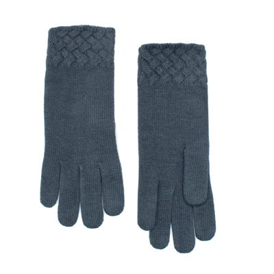 Portolano Gloves With Basket Weave Cuff In Blue