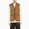 Barbour Warm Pile Waistcoat Zip Sleeveless Jacket In Brown
