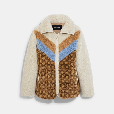 Coach Outlet Sherpa Signature Jacket In Brown