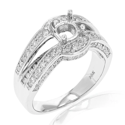 Vir Jewels 1.10 Cttw Semi Mount Diamond Engagement Ring 14k White Gold Round Bridal In Silver