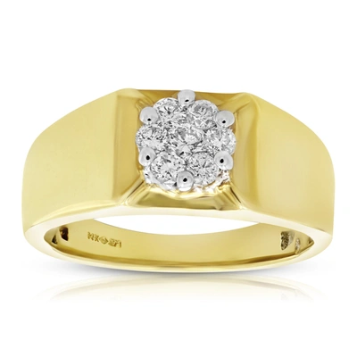 Vir Jewels 1/2 Cttw Men's Diamond Engagement Ring Cluster Composite 14k Yellow Gold In Silver